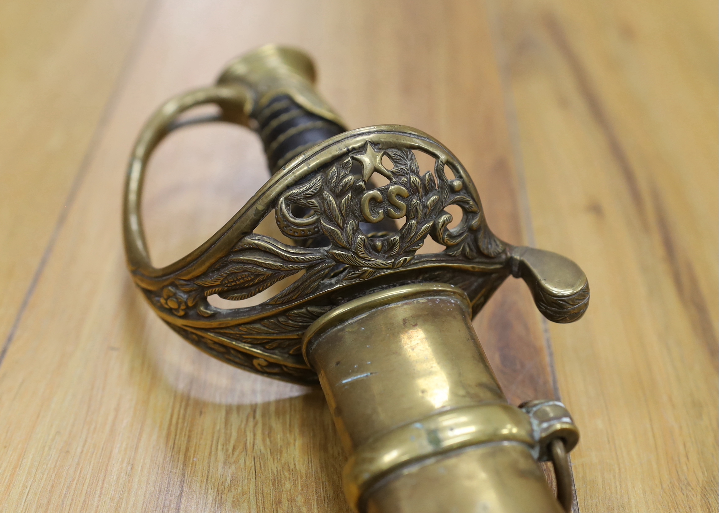 An early 19th century officer’s dress sword, 98cm long